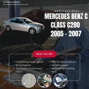 Mercedes-Benz C-Class C280 W203 2005-2007 Workshop Manual Cover