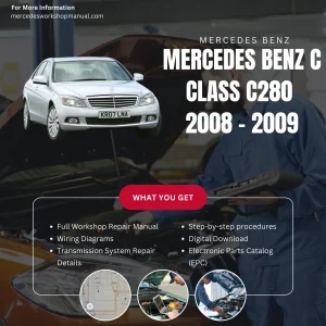 Mercedes-Benz C-Class C280 W204 2008-2009 Workshop Manual Cover