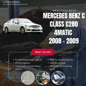 Mercedes-Benz C-Class C280 4Matic W204 2008-2009 Workshop Manual Cover