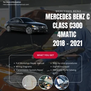 Mercedes-Benz C-Class C300 4Matic 2018-2021 Workshop Manual Cover