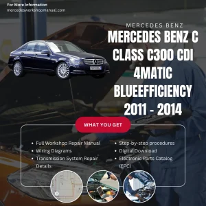 Mercedes-Benz C-Class C300 CDI 4Matic BlueEfficiency 2011-2014 Workshop Manual Cover