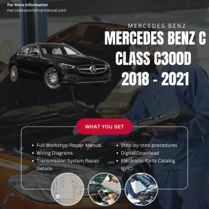 Mercedes-Benz C-Class C300d Diesel 2018-2021 Workshop Manual Cover