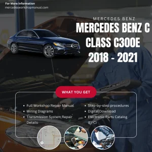Mercedes-Benz C-Class C300e Plug-in Hybrid 2018-2021 Workshop Manual Cover