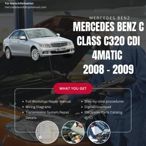 Mercedes-Benz C-Class C320 CDI 4Matic Diesel 2008-2009 Workshop Manual Cover