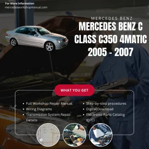 Mercedes-Benz C-Class C350 4Matic 2005-2007 Workshop Manual Cover