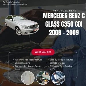 Mercedes-Benz C-Class C350 CDI Diesel 2008-2009 Workshop Manual Cover