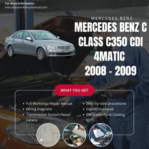 Mercedes-Benz C-Class C350 CDI 4Matic Diesel 2008-2009 Workshop Manual Cover