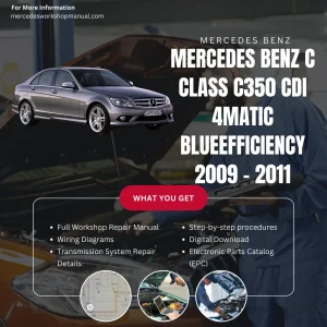 Mercedes-Benz C-Class C350 CDI 4Matic BlueEfficiency Diesel 2009-2011 Workshop Manual Cover