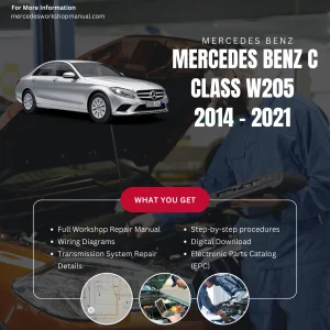 Mercedes-Benz C-Class W205 Sedan 2014-2021 Workshop Manual Cover