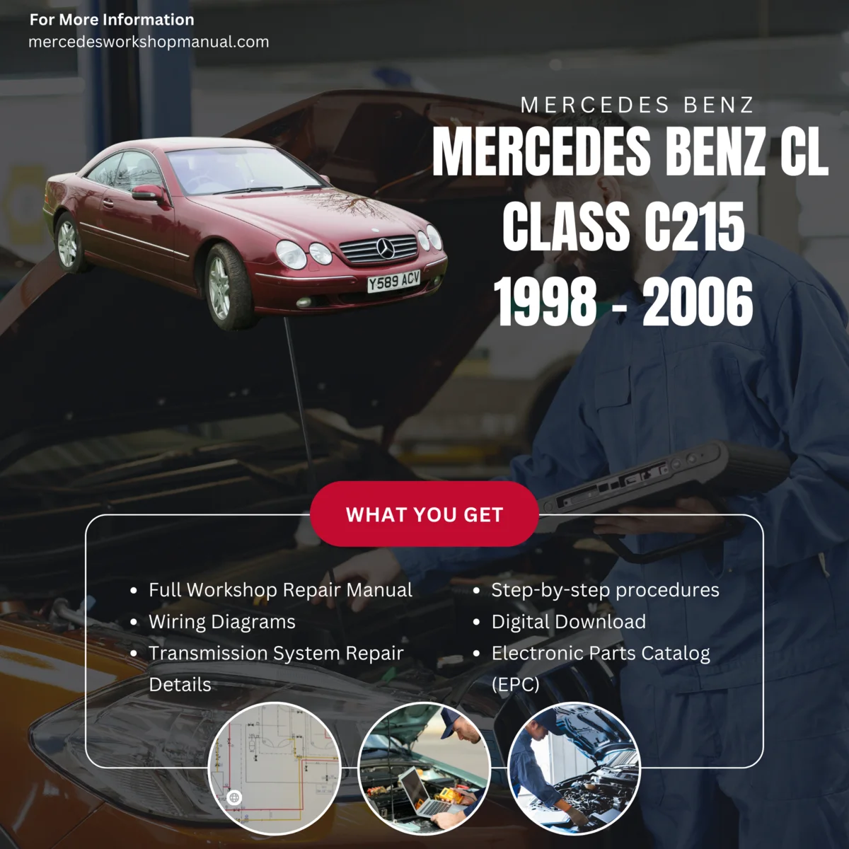 Mercedes-Benz CL-Class C215 1998-2006 Workshop Manual Cover