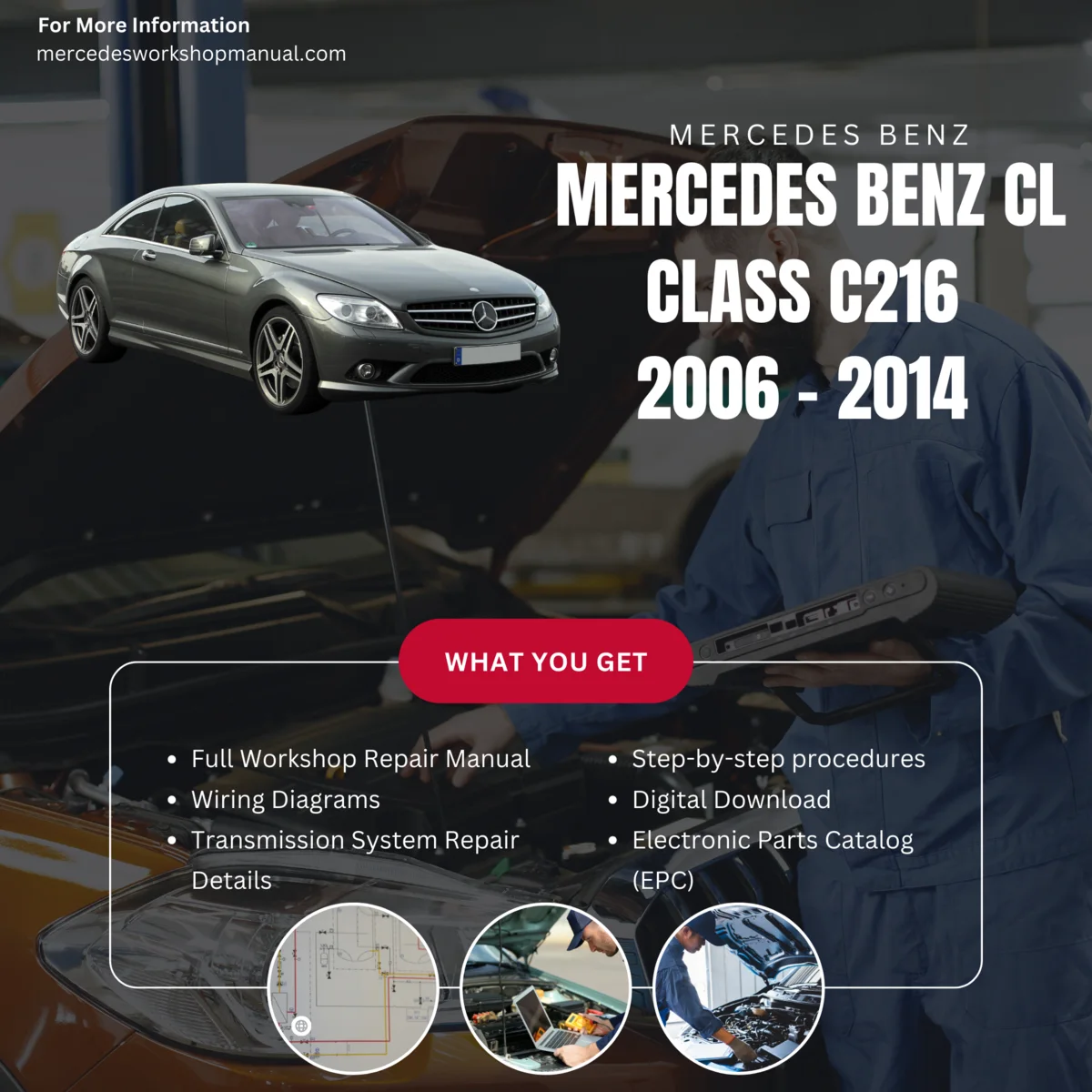 Mercedes-Benz CL-Class C216 2006-2014 Workshop Manual Cover