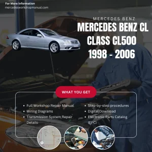 Mercedes-Benz CL-Class CL500 1998-2006 Workshop Manual Cover