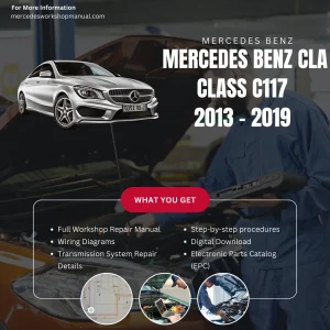 Mercedes-Benz CLA-Class C117 4-Door Coupe 2013-2019 Workshop Manual Cover