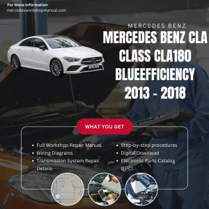 Mercedes-Benz CLA-Class CLA180 BlueEfficiency 2013-2018 Workshop Manual Cover
