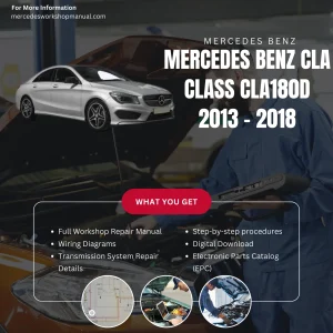 Mercedes-Benz CLA-Class CLA180d Diesel 2013-2018 Workshop Manual Cover