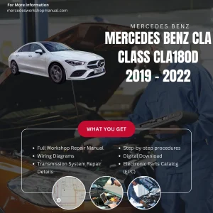 Mercedes-Benz CLA-Class CLA180d Diesel 2019-2022 Workshop Manual Cover
