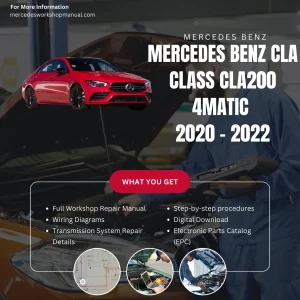 Mercedes-Benz CLA-Class CLA200 4Matic 2020-2022 Workshop Manual Cover