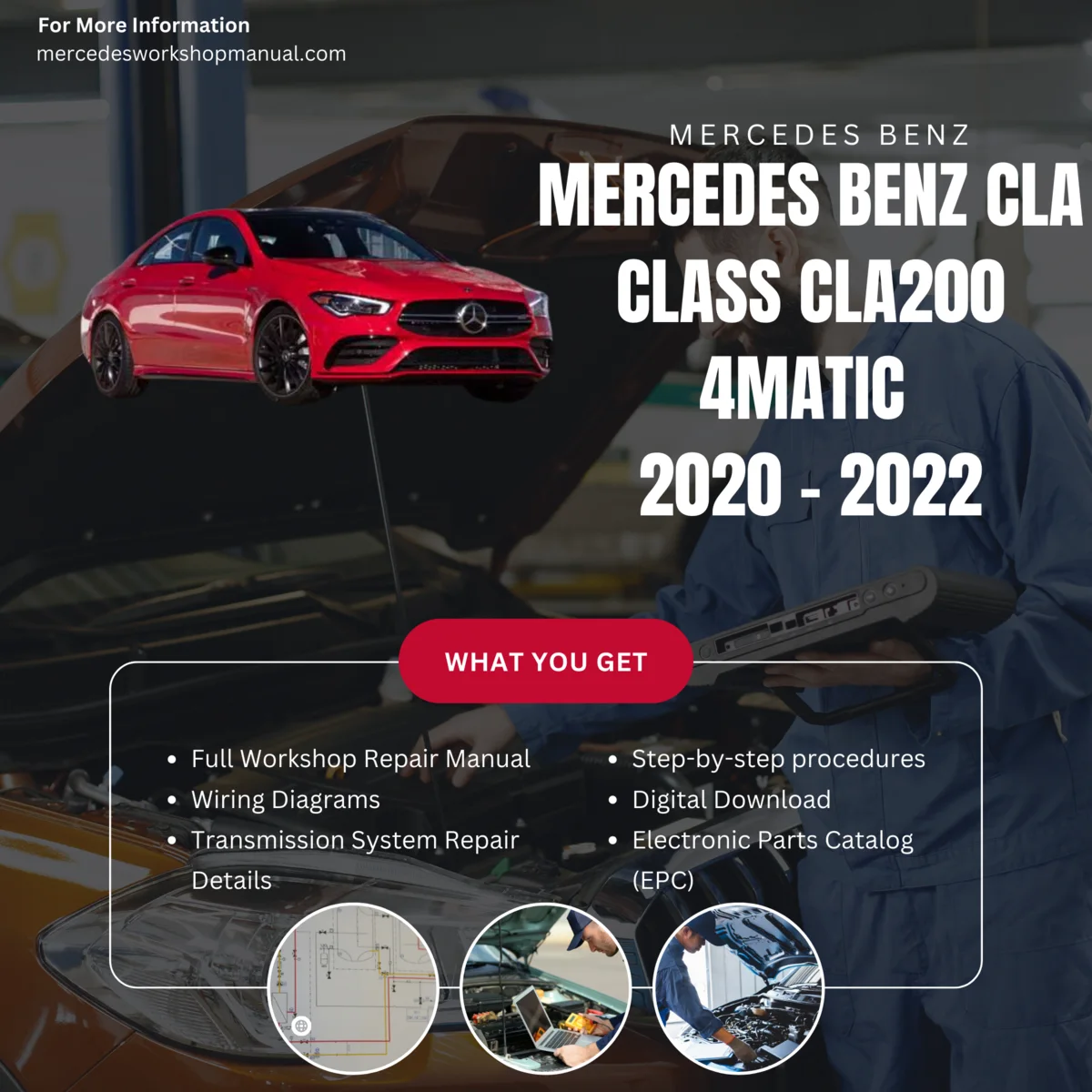Mercedes-Benz CLA-Class CLA200 4Matic 2020-2022 Workshop Manual Cover