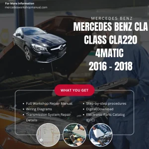 Mercedes-Benz CLA-Class CLA220 4Matic 2016-2018 Workshop Manual Cover