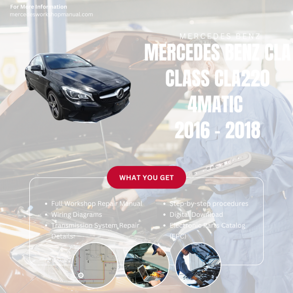 Mercedes Benz CLA Class CLA220 4Matic  Workshop, Service & Repair Manual 2016 - 2018 | Engine, Wiring, Transmission, Maintenance Guide