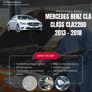 Mercedes-Benz CLA-Class CLA220d Diesel 2013-2018 Workshop Manual Cover