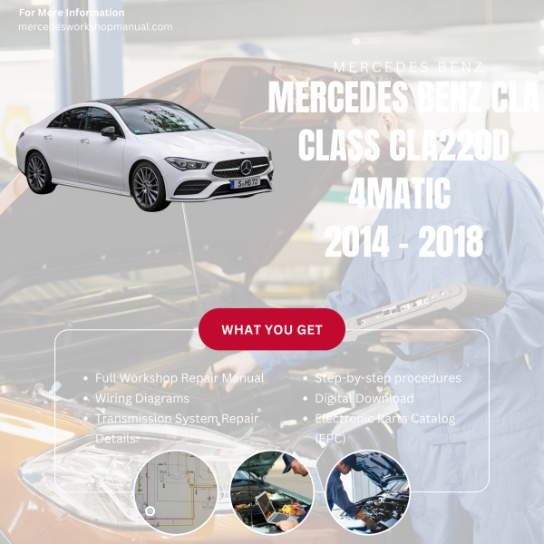 Mercedes Benz CLA Class CLA220d 4Matic  Workshop, Service & Repair Manual 2014 - 2018 | Engine, Wiring, Transmission, Maintenance Guide