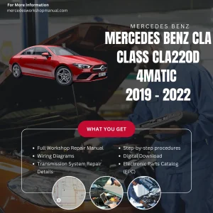 Mercedes-Benz CLA-Class CLA220d 4Matic Diesel 2019-2022 Workshop Manual Cover