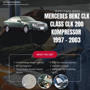 Mercedes-Benz CLK-Class CLK200 Kompressor 1997-2003 Workshop Manual Cover
