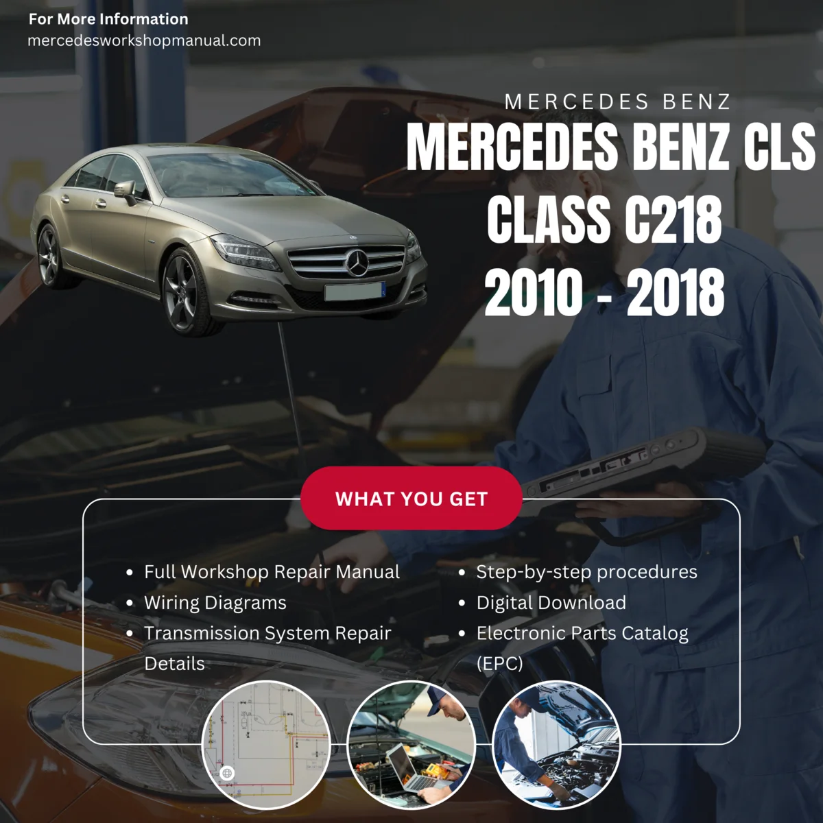 Mercedes-Benz CLS-Class C218 2010-2018 Workshop Manual Cover