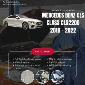 Mercedes-Benz CLS-Class CLS220d Diesel 2019-2022 Workshop Manual Cover