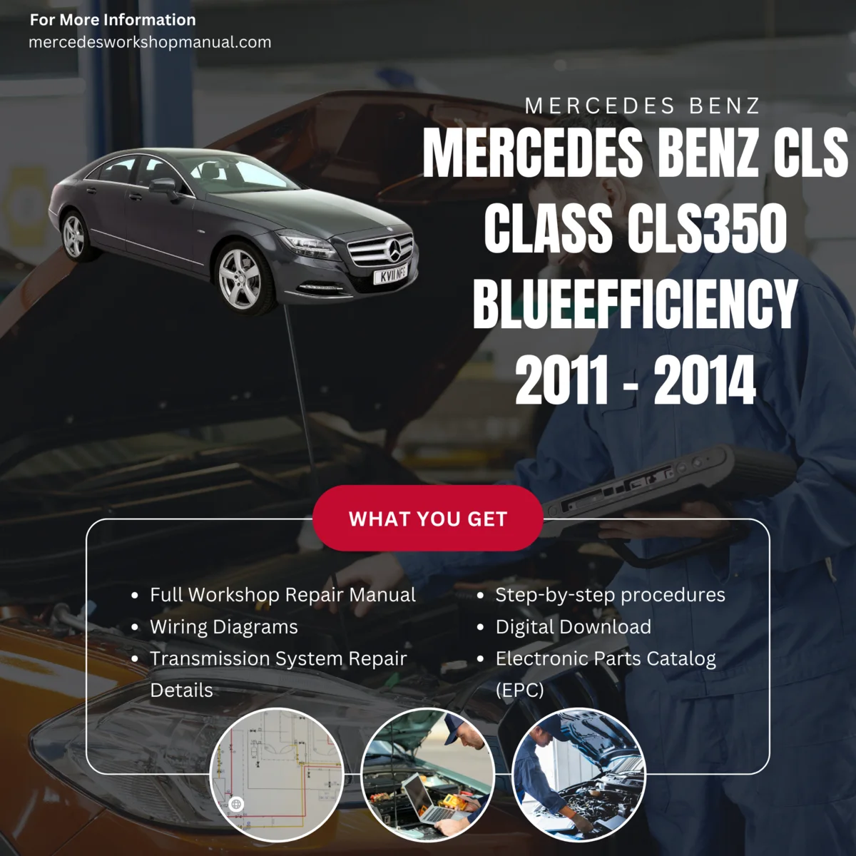 Mercedes-Benz CLS-Class CLS350 BlueEfficiency 2011-2014 Workshop Manual Cover