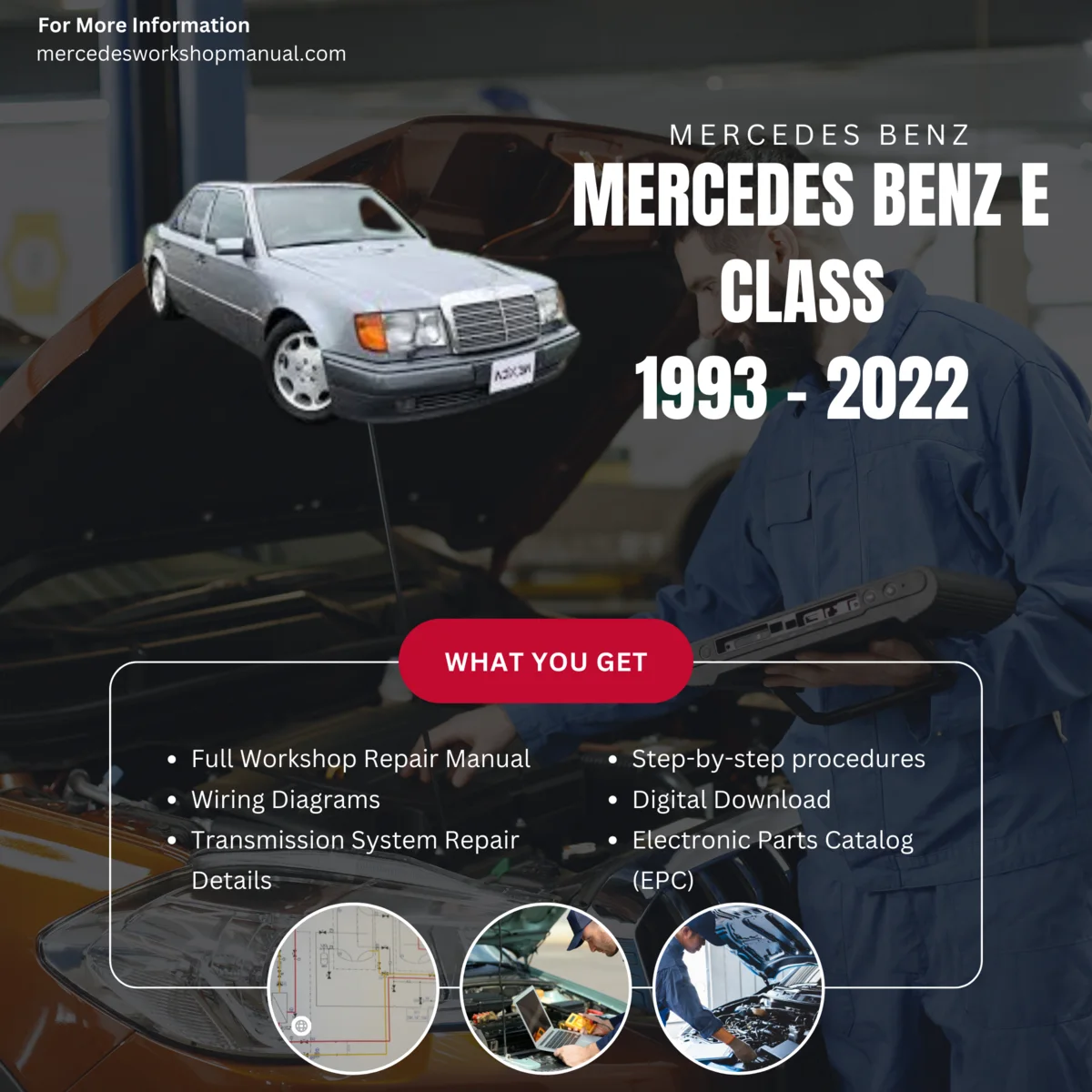 Mercedes-Benz E-Class 1993-2022 Complete Workshop Manual Cover