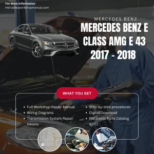 Mercedes-Benz E-Class AMG E43 2017-2018 Workshop Manual Cover