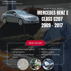 Mercedes-Benz E-Class Coupe C207 2009-2017 Workshop Manual Cover