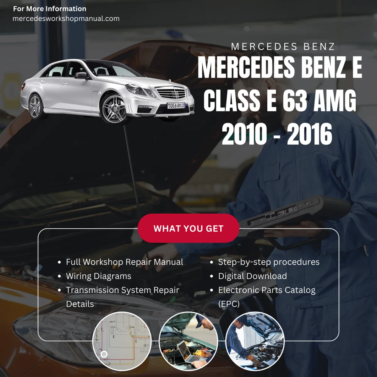 Mercedes-Benz E-Class E63 AMG 2010-2016 Workshop Manual Cover