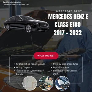 Mercedes-Benz E-Class E180 2017-2022 Workshop Manual Cover