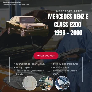 Mercedes-Benz E-Class E200 1996-2000 Workshop Manual Cover