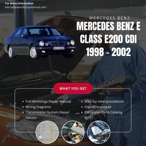 Mercedes-Benz E-Class E200 CDI 1998-2002 Workshop Manual Cover