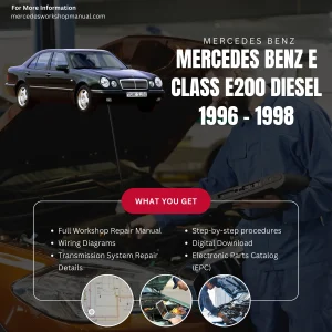 Mercedes-Benz E-Class E200 Diesel 1996-1998 Workshop Manual Cover
