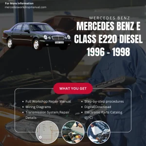 Mercedes-Benz E-Class E220 Diesel 1996-1998 Workshop Manual Cover