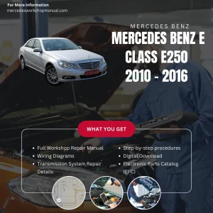 Mercedes-Benz E-Class E250 2010-2016 Workshop Manual Cover