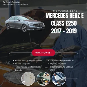 Mercedes-Benz E-Class E250 2017-2019 Workshop Manual Cover