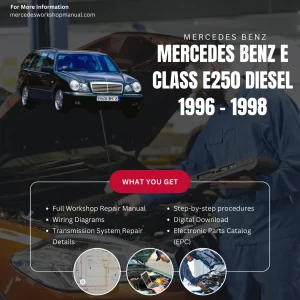 Mercedes-Benz E-Class E250 Diesel 1996-1998 Workshop Manual Cover