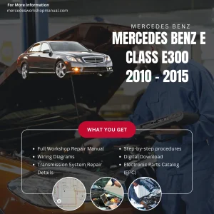 Mercedes-Benz E-Class E300 2010-2015 Workshop Manual Cover