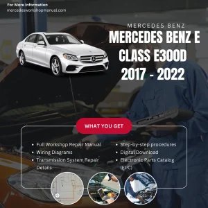 Mercedes-Benz E-Class E300d 2017-2022 Workshop Manual Cover
