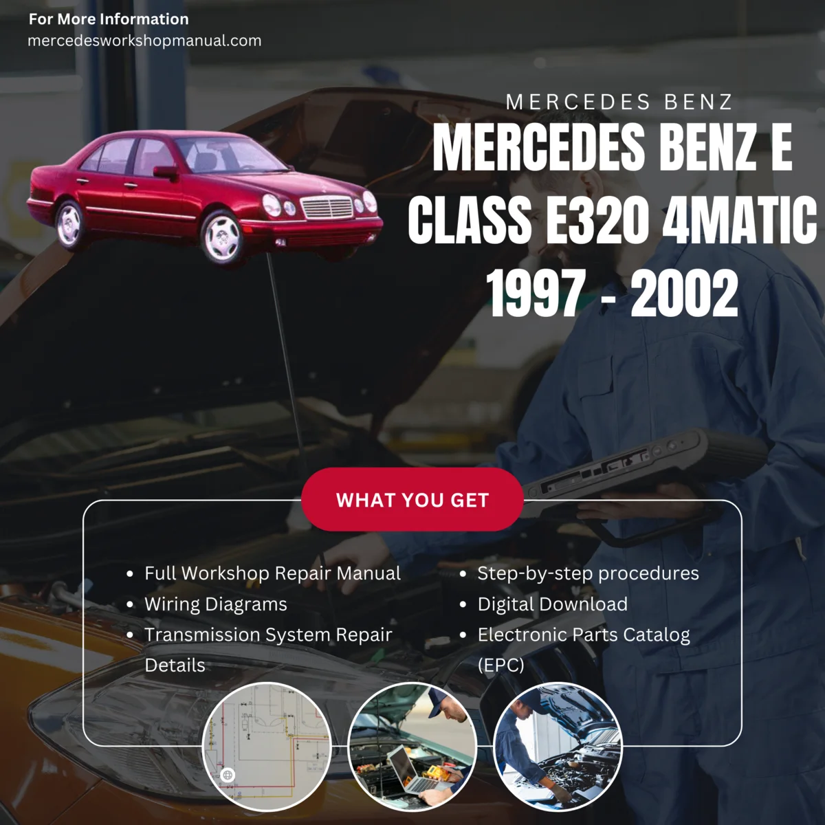 Mercedes-Benz E-Class E320 4Matic 1997-2002 Workshop Manual Cover