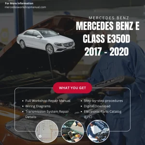 Mercedes-Benz E-Class E350d 2017-2020 Workshop Manual Cover