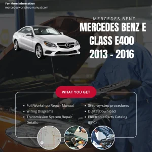Mercedes-Benz E-Class E400 2013-2016 Workshop Manual Cover