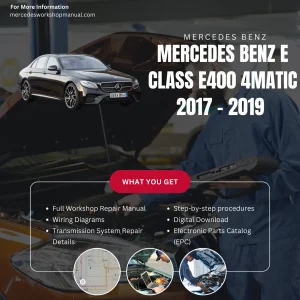 Mercedes-Benz E-Class E400 4Matic 2017-2019 Workshop Manual Cover