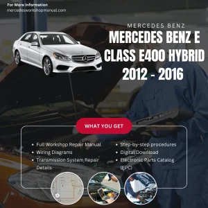 Mercedes-Benz E-Class E400 Hybrid 2012-2016 Workshop Manual Cover